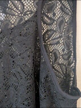 west loop Black Lace Swim Coverup Tank L